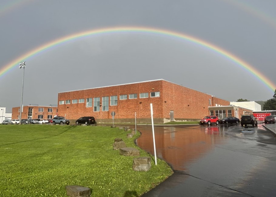 Photo of Rainbow over HS building